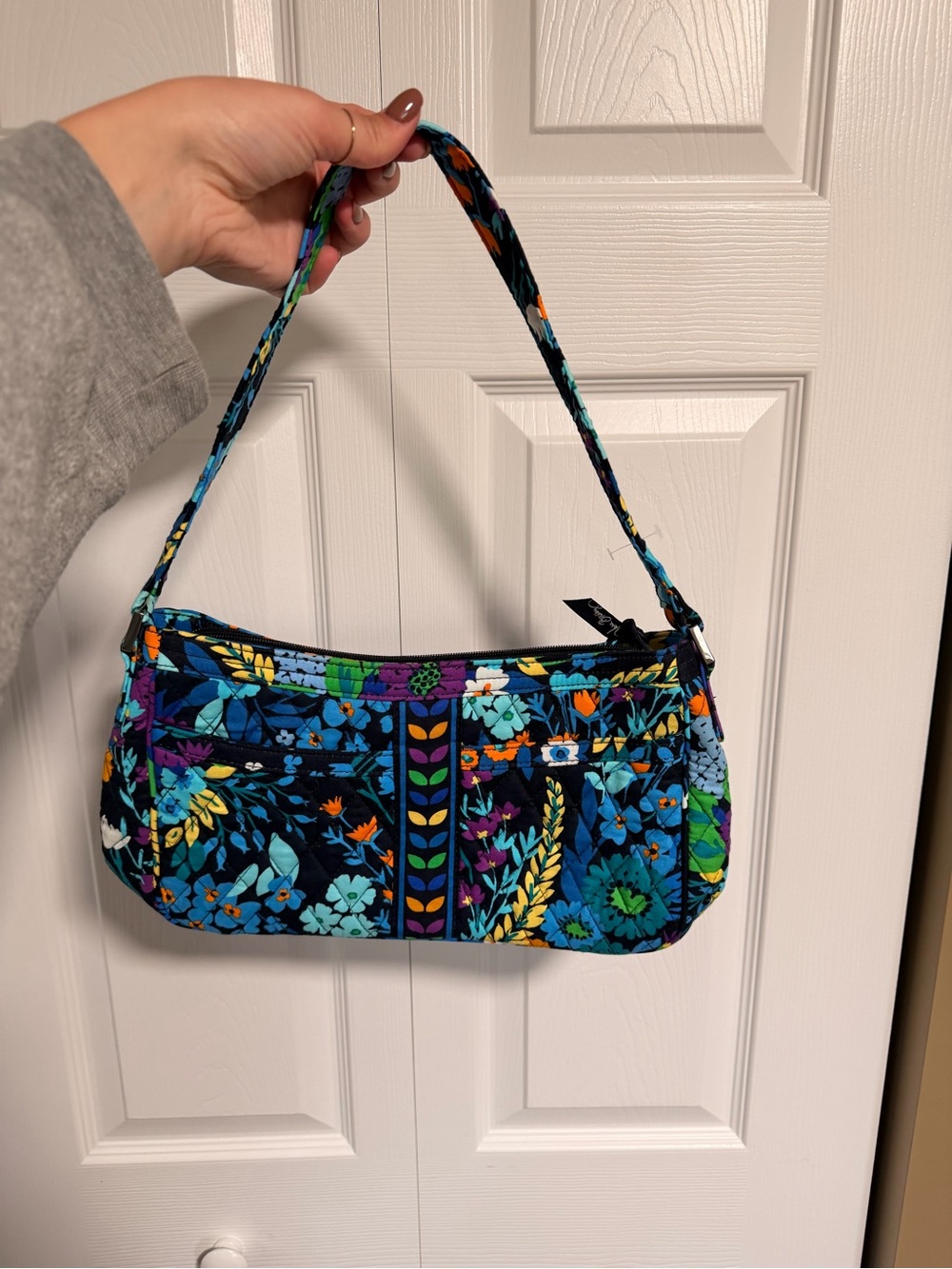 Vera Bradley Teal Blue Multicolor Quilted Shoulder Bag